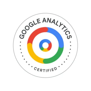 Certification Google Analytics attestant des compétences en mesure de performance digitale.